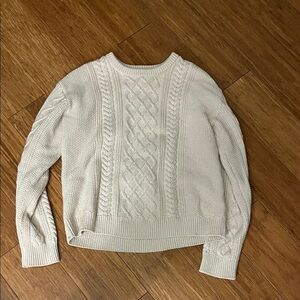 J. Crew Factory Ivory Cable Knit Sweater